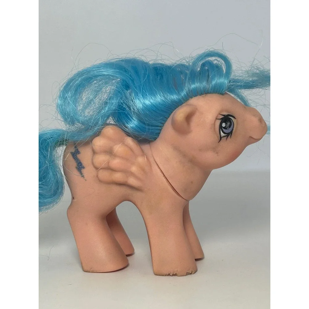Vintage 1983 My Little Pony G1 Firefly Pegasus Blue Hair Pink Body Hasbro Toy